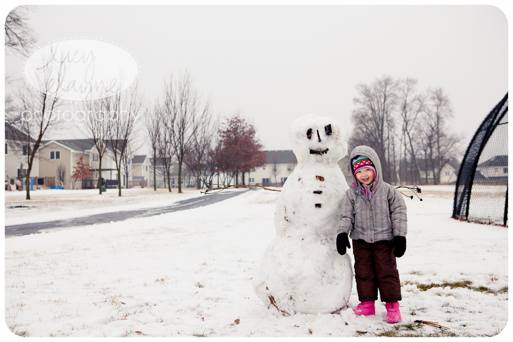 Elayna’s first snowman!! :)